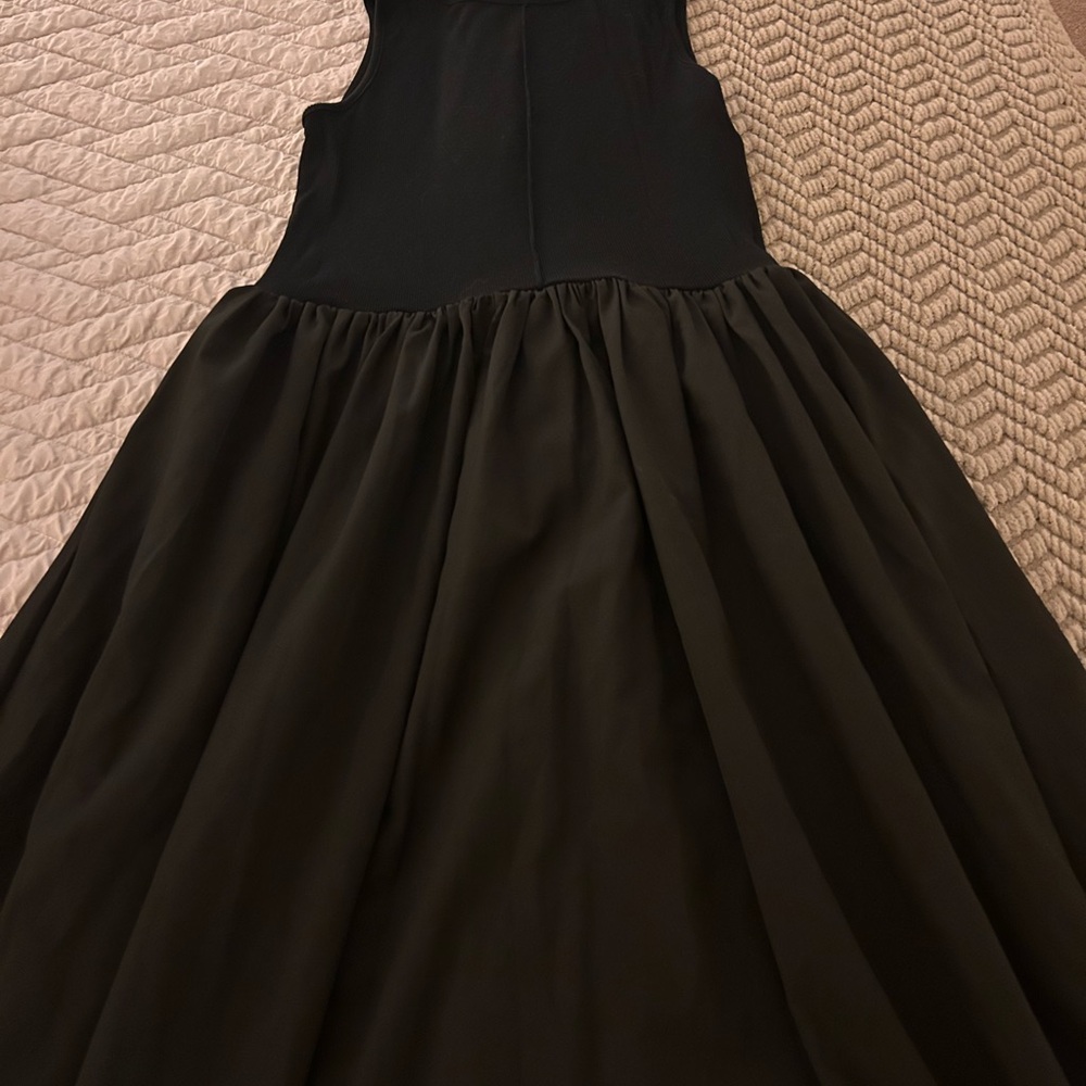 Black Mixed Media Maxi Dress